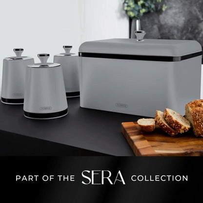 Tower Sera Bread Bin & Canisters Kitchen Storage Set (Grey) - Vibe Home