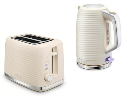 Swan Wave Kettle & 2 Slice Toaster Kitchen Set (Cream) - Vibe Home