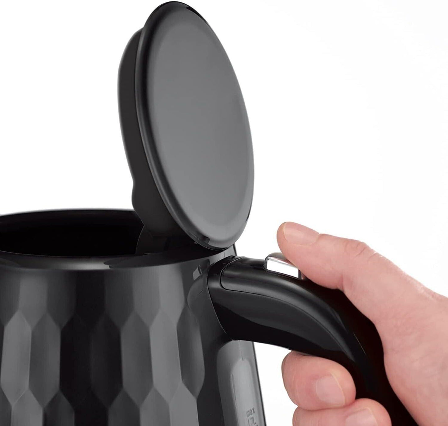 Russell Hobbs Honeycomb Kettle & 2 Slice Toaster Kitchen Set (Black) - Vibe Home