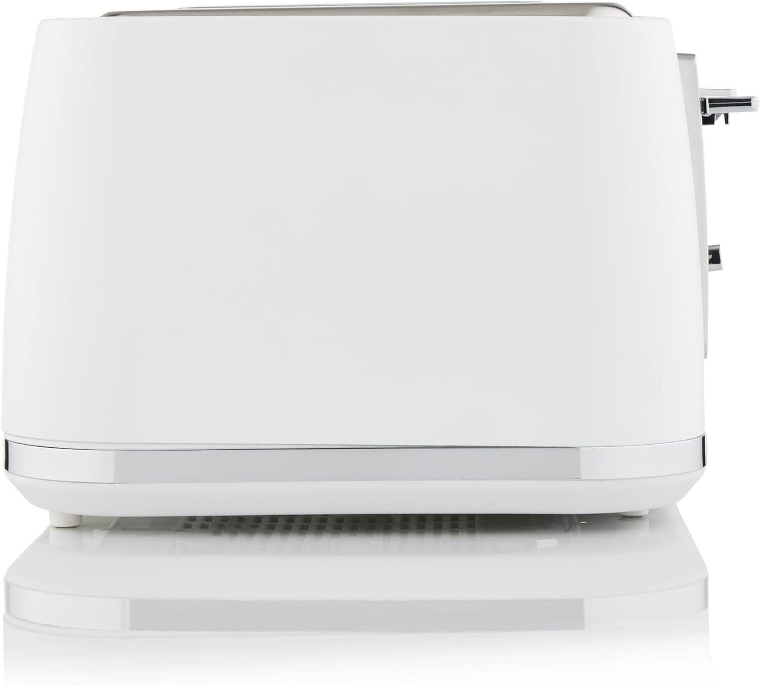 Swan Serenity Kettle & 4 Slice Toaster Kitchen Set (White) - Vibe Home