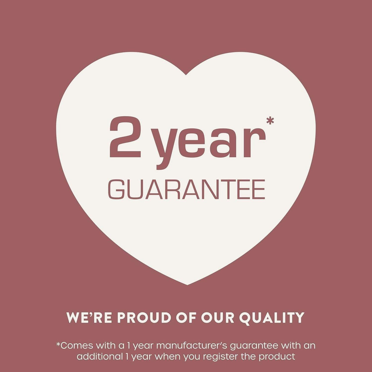 Two year guarantee badge for quality assurance