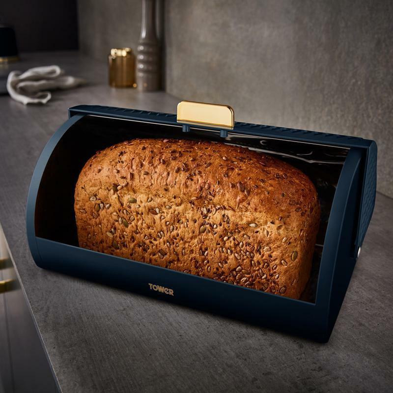 Tower Empire Roll Top Bread Bin & Canister Kitchen Storage Set (Midnight Blue) - Vibe Home