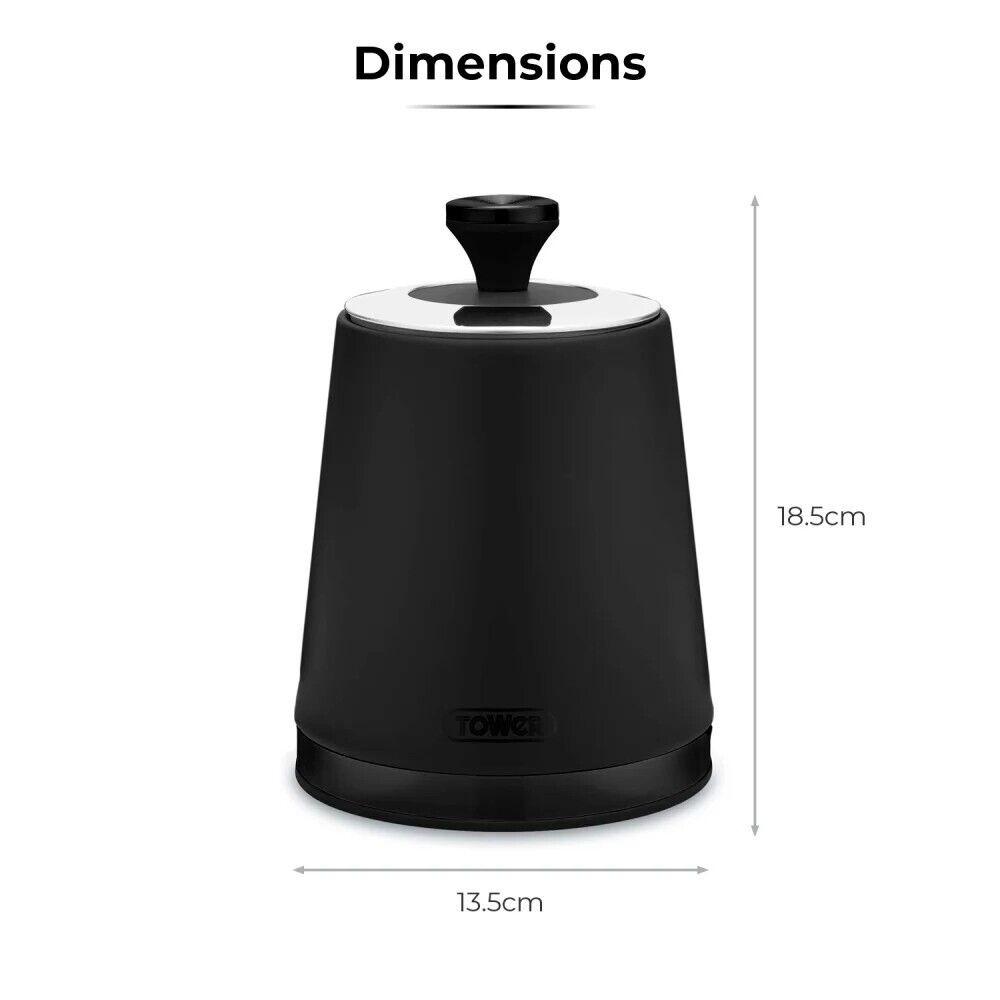 Tower Sera Bread Bin & Canister Kitchen Storage Set (Black) - Vibe Home