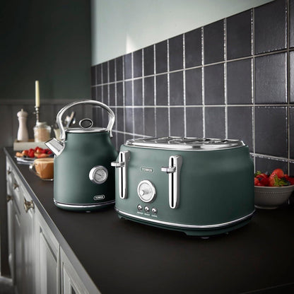 Tower Renaissance Kettle & 4 Slice Toaster Kitchen Set (Forest Green) - Vibe Home
