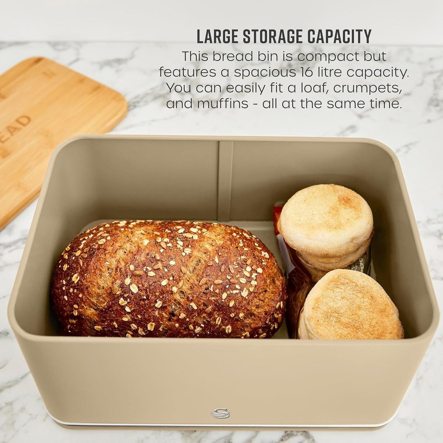 Swan Nordic Bread Bin & Canisters Kitchen Storage Set (Oatmeal) - Vibe Home