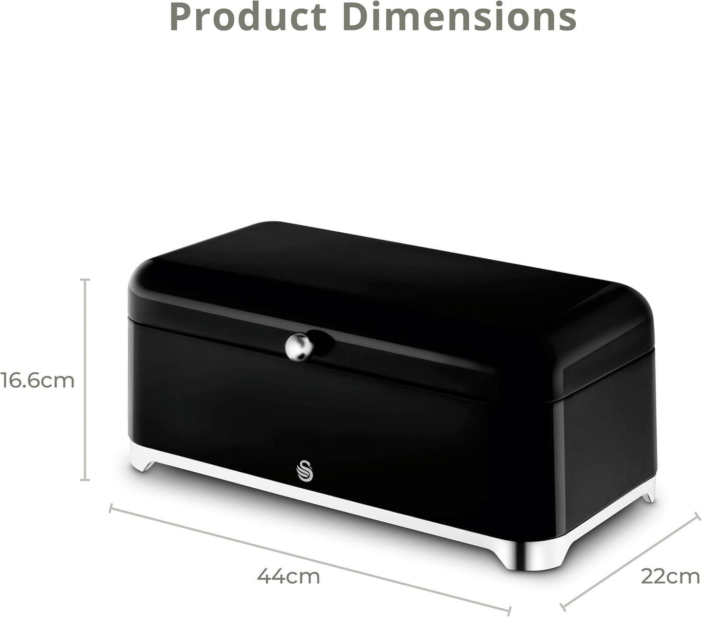 Swan Solace Bread Bin & Canisters Kitchen Storage Set (Black) - Vibe Home