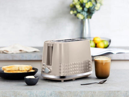 Tower Solitaire Kettle & 2 Slice Toaster Kitchen Set (Latte) - Vibe Home