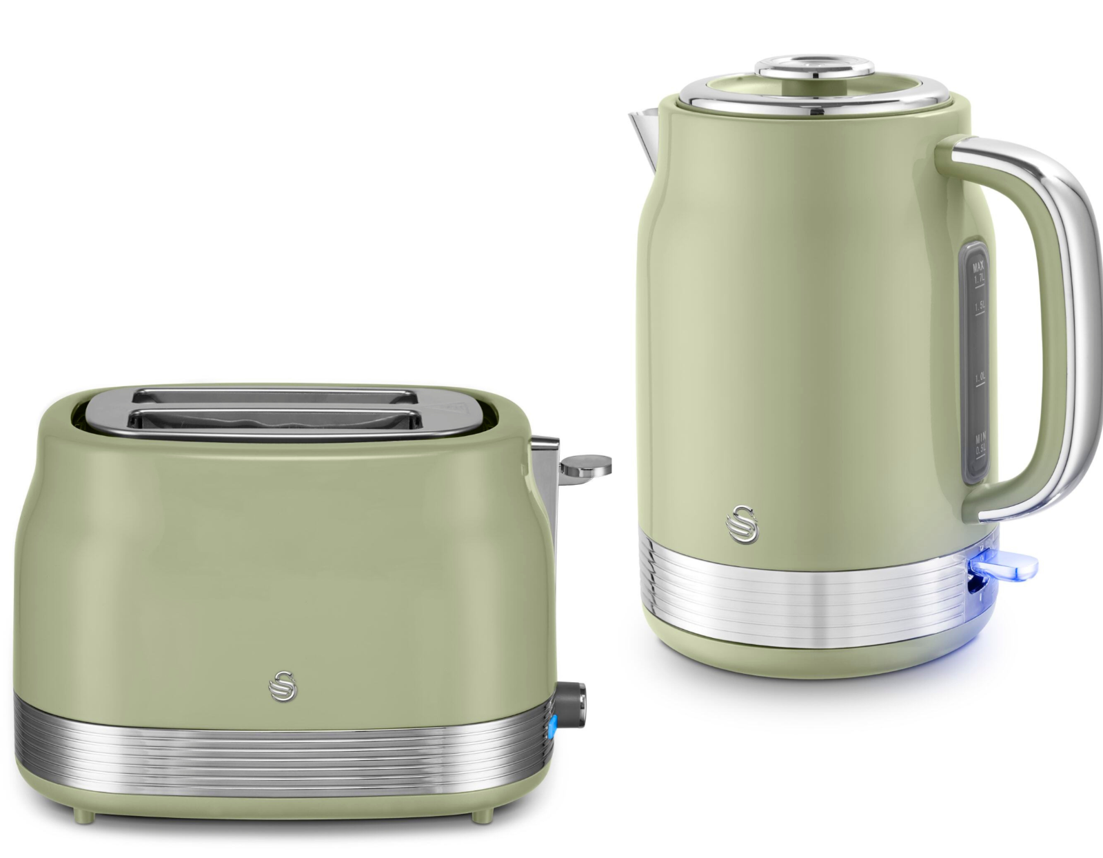 Swan Retro Jug Kettle & 2 Slice Toaster Kitchen Set (Green) - Vibe Home