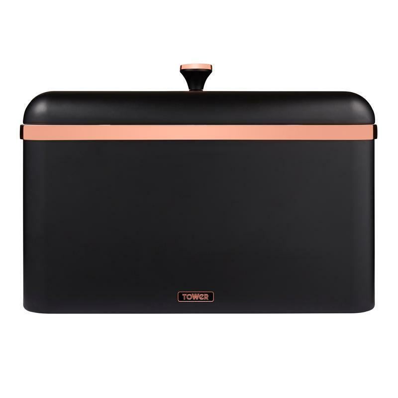 Tower Cavaletto Bread Bin & Canister Kitchen Storage Set (Black) - Vibe Home