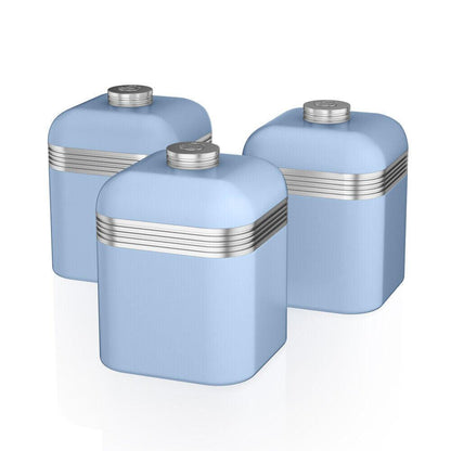 Swan Retro Bread Bin & Canisters Kitchen Storage Set (Blue) - Vibe Home