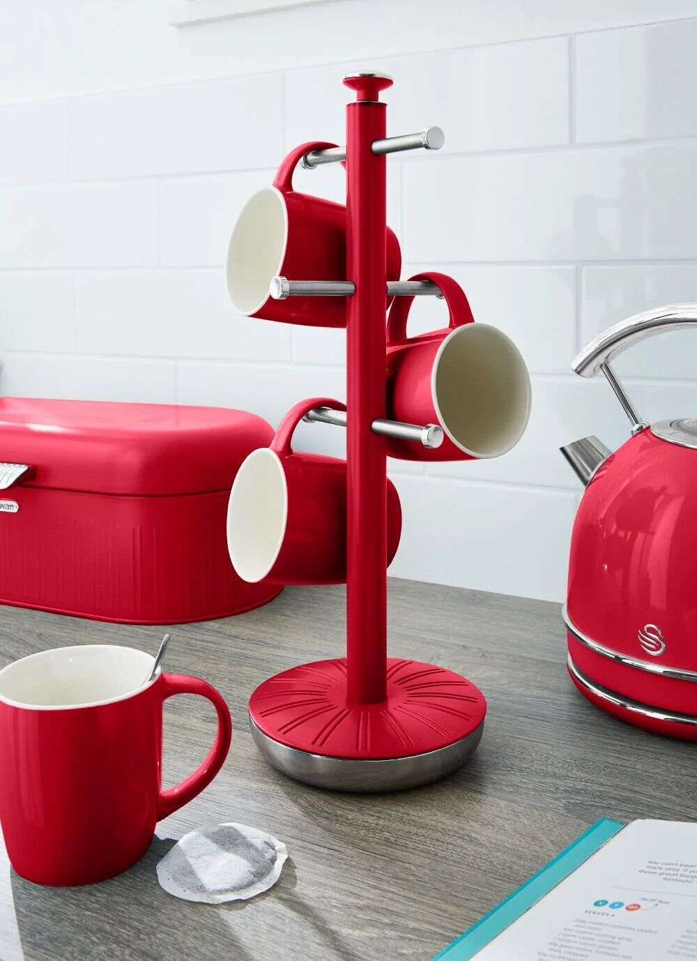 Swan Retro Canisters Kitchen Set SWKA1024RN (Red)