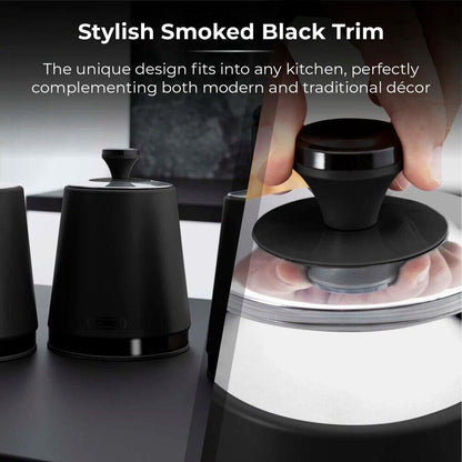 Tower Sera Bread Bin & Canister Kitchen Storage Set (Black) - Vibe Home