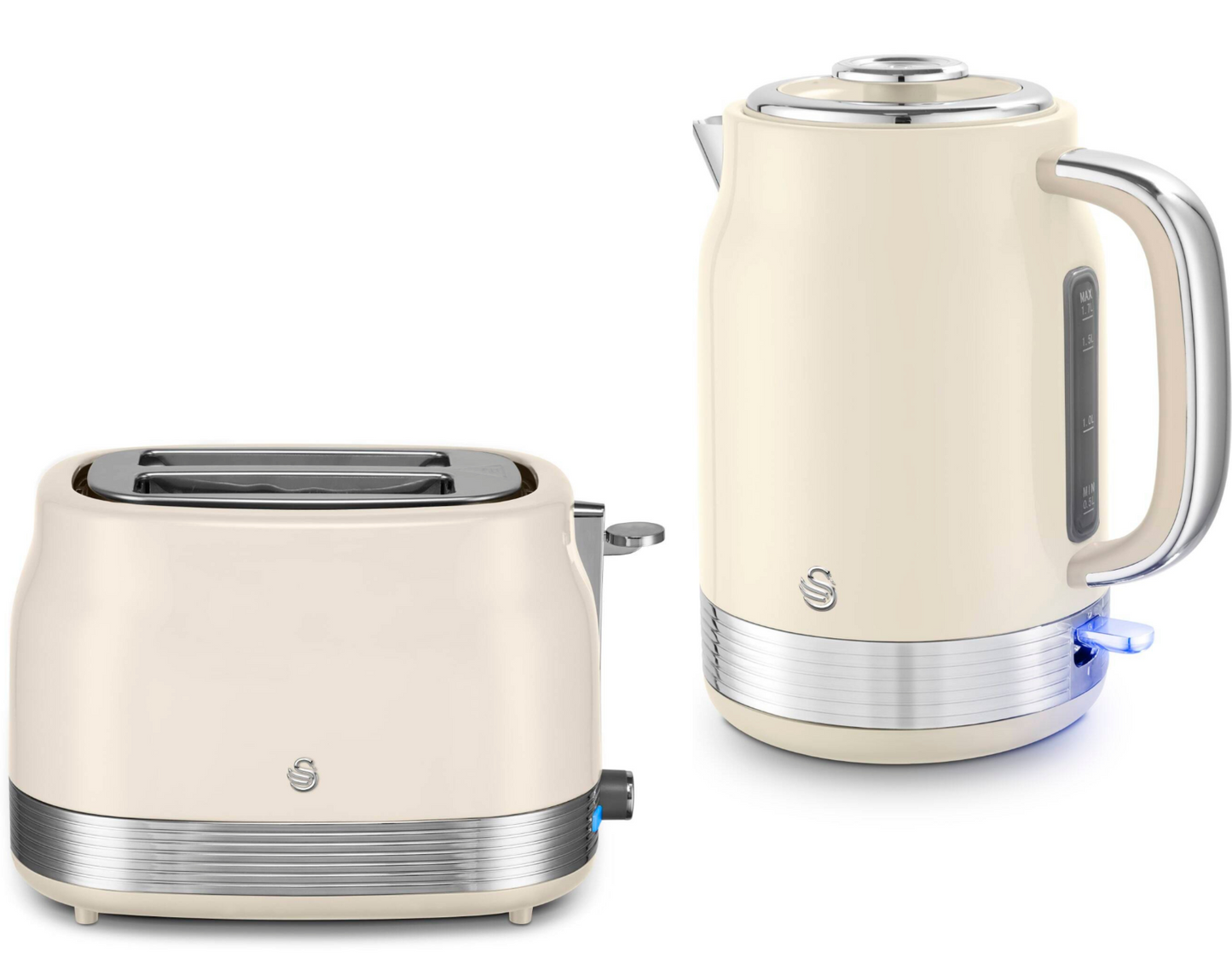 Swan Retro Jug Kettle & 2 Slice Toaster Kitchen Set (Chantilly Cream) - Vibe Home