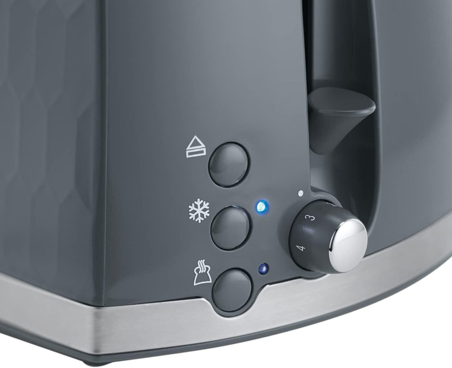 Russell Hobbs Honeycomb Kettle & 2 Slice Toaster Kitchen Set (Grey) - Vibe Home