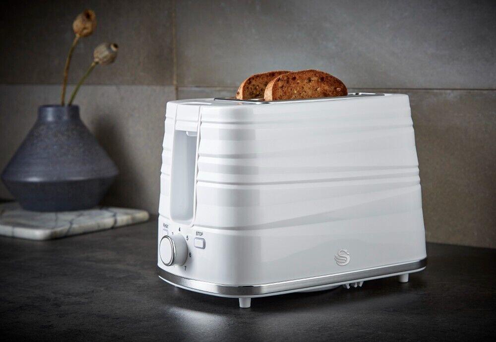 Swan Symphony Kettle & 2 Slice Toaster Kitchen Set (White) - Vibe Home
