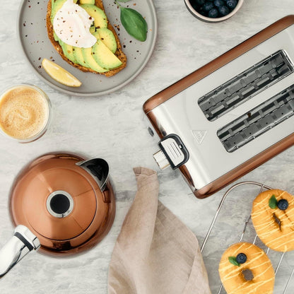 Swan Solace Kettle & 2 Slice Toaster Kitchen Set (Copper) - Vibe Home