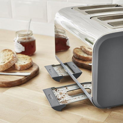 Swan Nordic Kettle & 4 Slice Toaster Kitchen Set (Grey) - Vibe Home