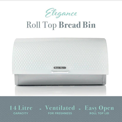 Swan Elegance Bread Bin & Canisters Kitchen Storage Set (White) - Vibe Home