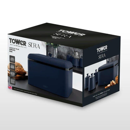 Tower Sera Bread Bin & Canisters Kitchen Storage Set (Midnight Blue) - Vibe Home