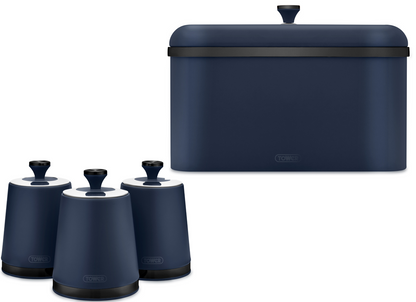 Tower Sera Bread Bin & Canisters Kitchen Storage Set (Midnight Blue) - Vibe Home