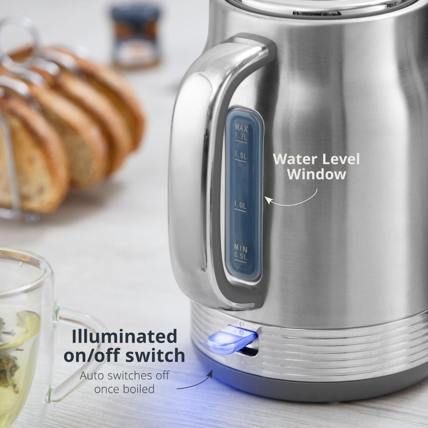 Swan Retro Jug Kettle & 2 Slice Toaster Kitchen Set Silver (Stainless Steel) - Vibe Home