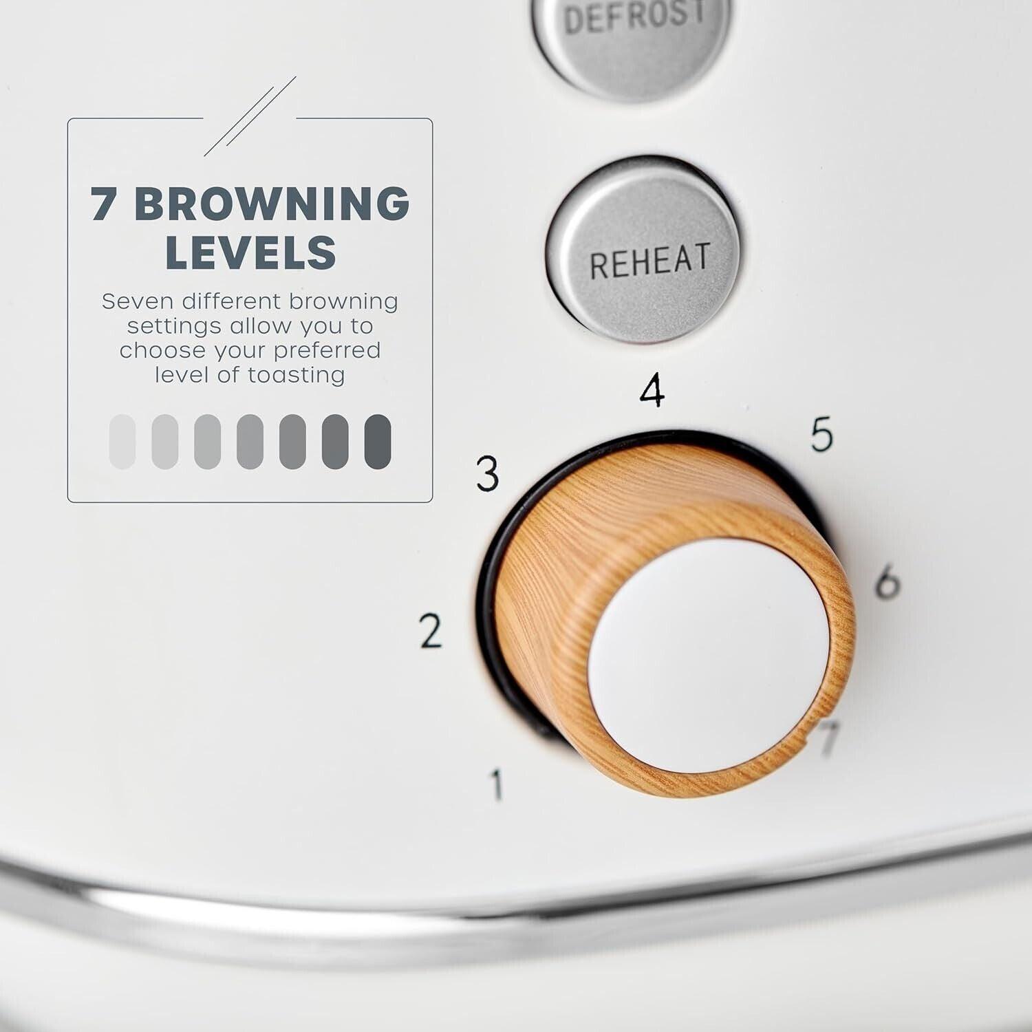Swan Fjord Kettle & 2 Slice Toaster Kitchen Set (White) - Vibe Home