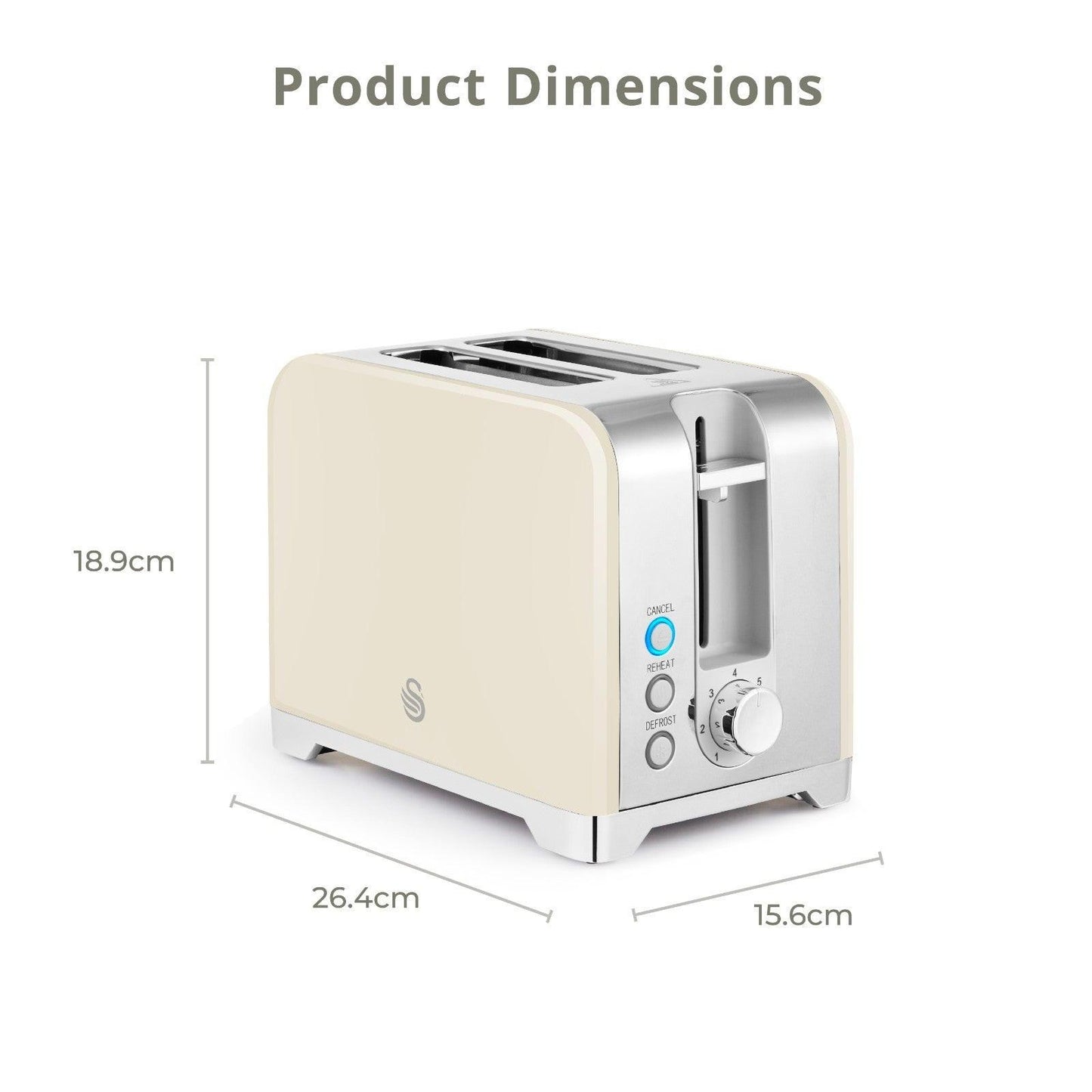 Swan Solace Kettle & Toaster Kitchen Set (Cream) - Vibe Home