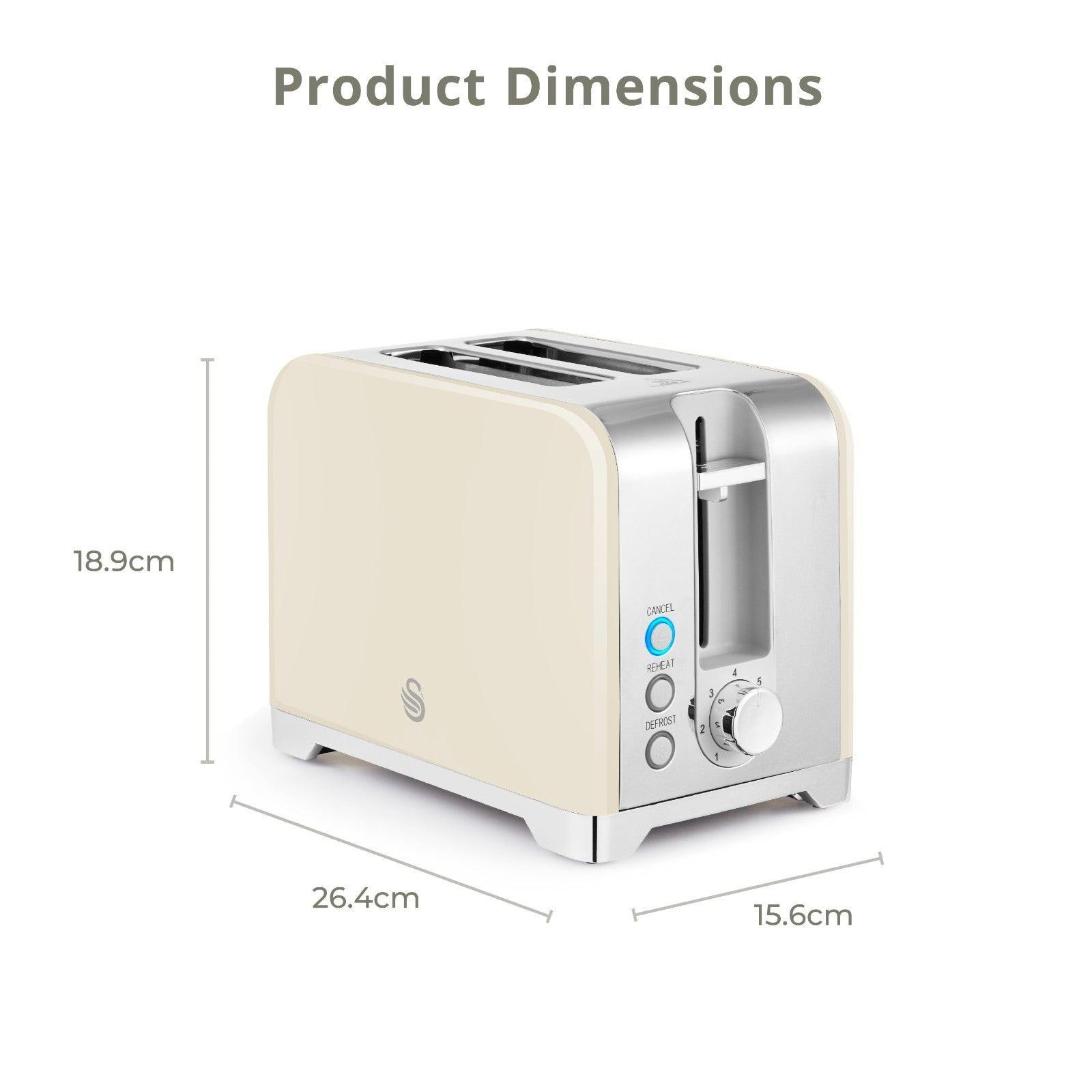 Swan Solace Kettle & Toaster Kitchen Set (Cream) - Vibe Home