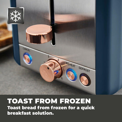 Tower Cavaletto Pyramid Kettle & 2 Slice Toaster Kitchen Set (Midnight Blue) - Vibe Home