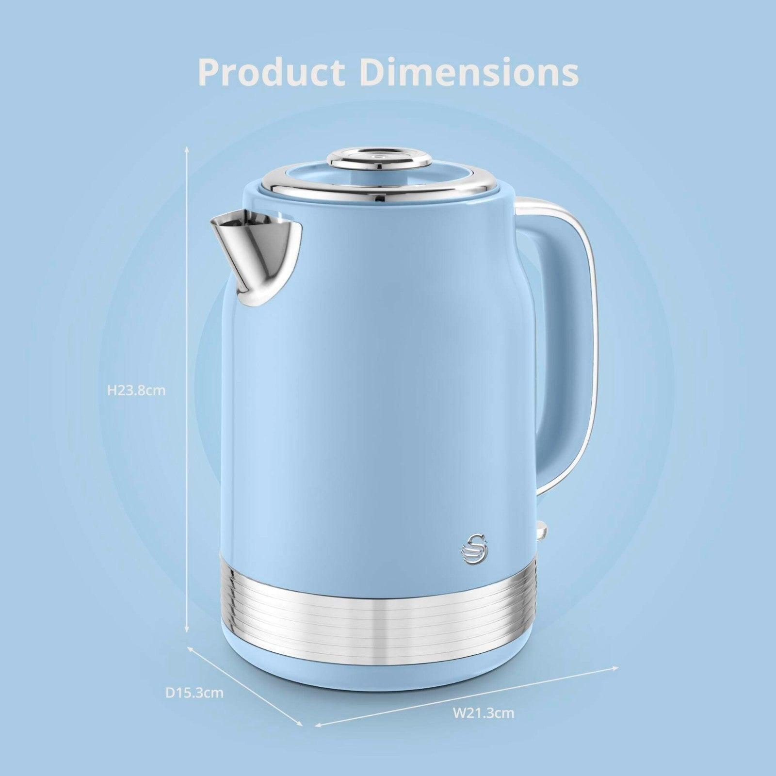Swan Retro Jug Kettle & 2 Slice Toaster Kitchen Set (Blue) - Vibe Home
