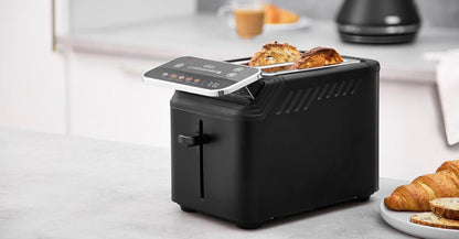 Tower Mirage Digital Pyramid Kettle & 2 Slice Toaster Kitchen Set (Black) - Vibe Home