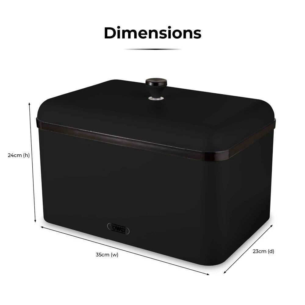 Tower Sera Bread Bin & Canister Kitchen Storage Set (Black) - Vibe Home