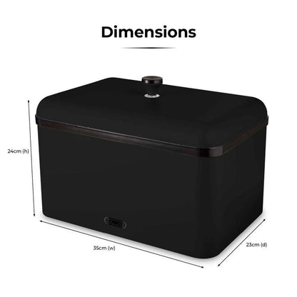 Tower Sera Bread Bin & Canister Kitchen Storage Set (Black) - Vibe Home