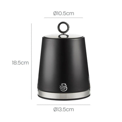 Swan Serenity Bread Bin & Canisters Kitchen Storage Set (Black) - Vibe Home