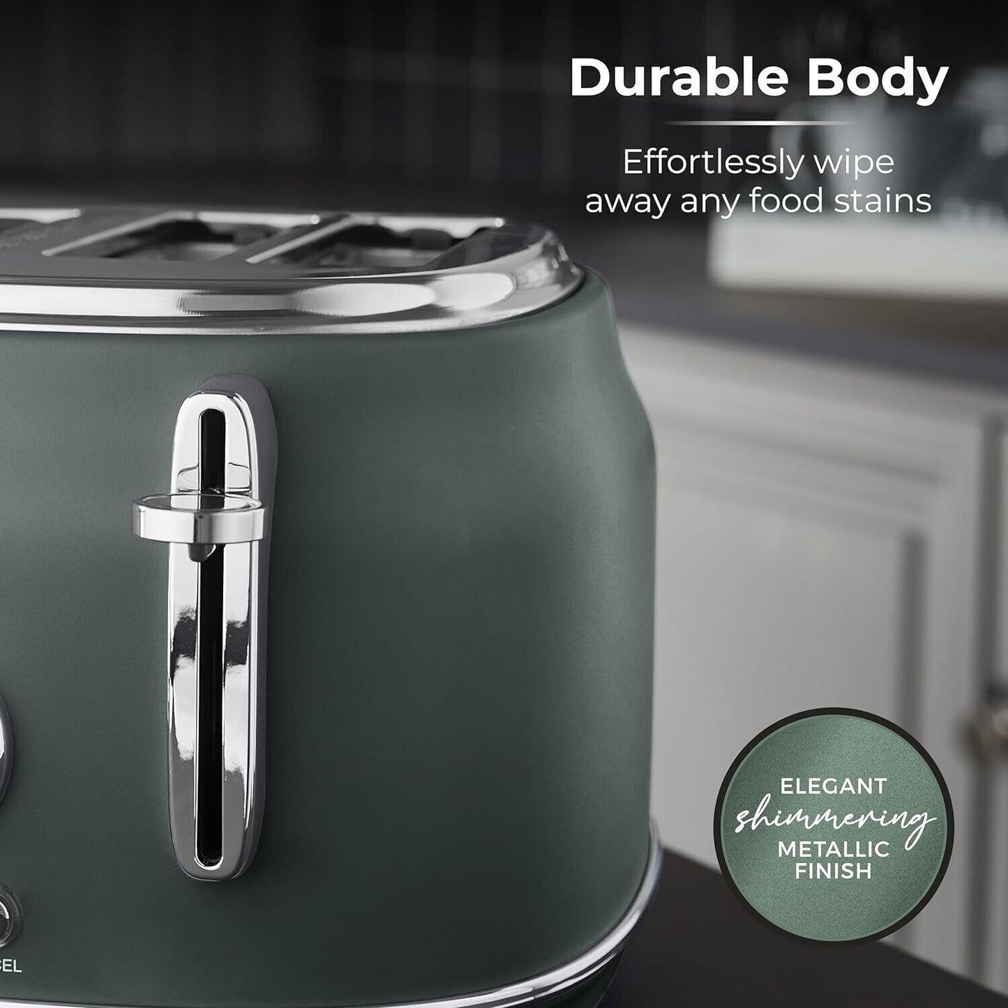 Tower Renaissance Kettle & 4 Slice Toaster Kitchen Set (Forest Green) - Vibe Home