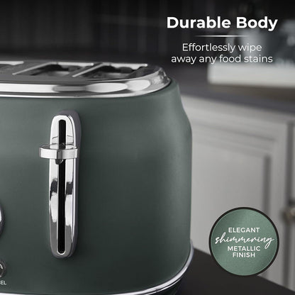 Tower Renaissance Kettle & 4 Slice Toaster Kitchen Set (Forest Green) - Vibe Home