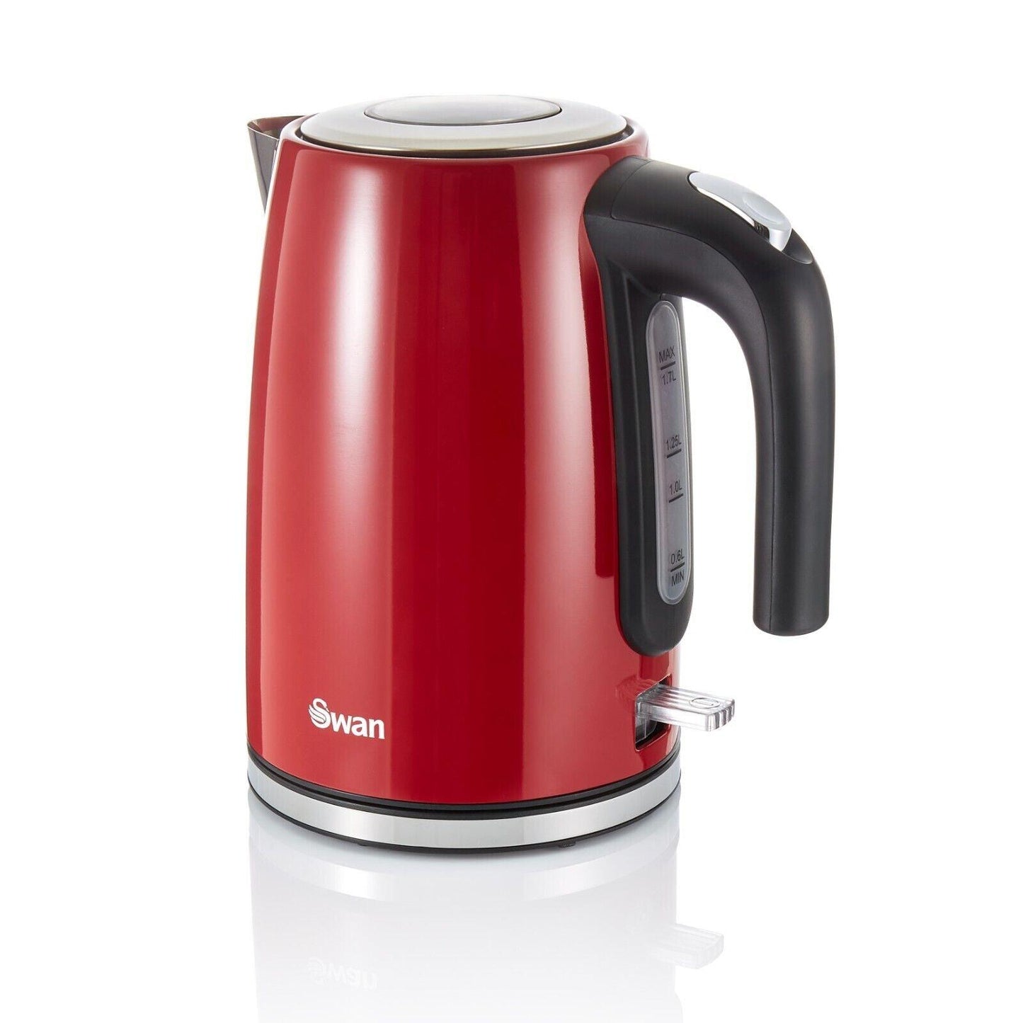 Swan Townhouse Kettle & 2 Slice Toaster Kitchen Set (Red) - Vibe Home