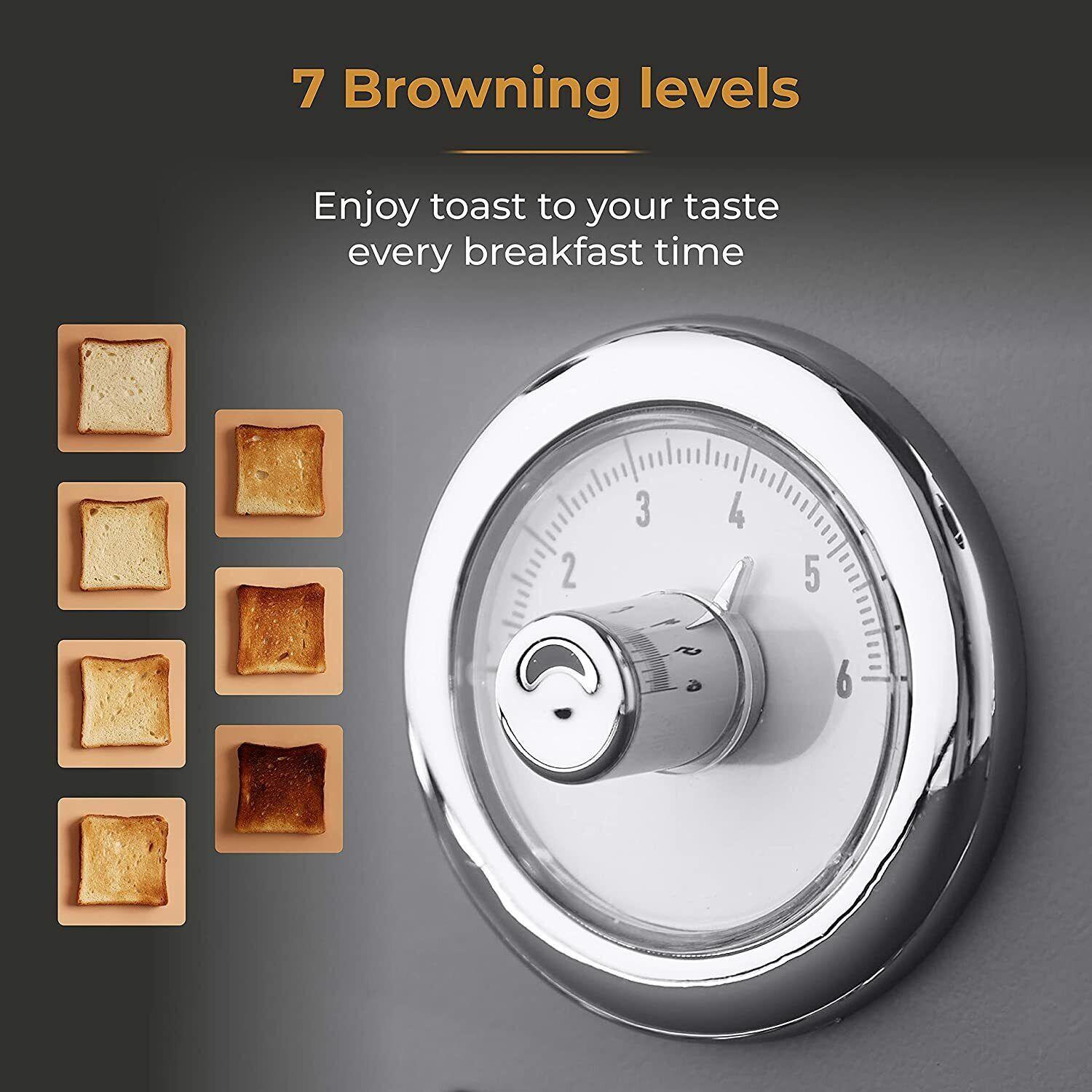 Tower Renaissance Kettle & 4 Slice Toaster Kitchen Set (Grey) - Vibe Home