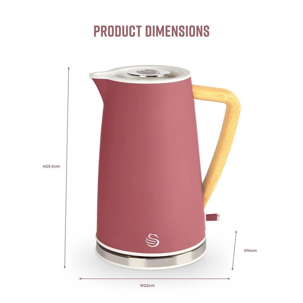Swan Nordic Kettle & 4 Slice Toaster Kitchen Set (Fuchsia Rose) - Vibe Home