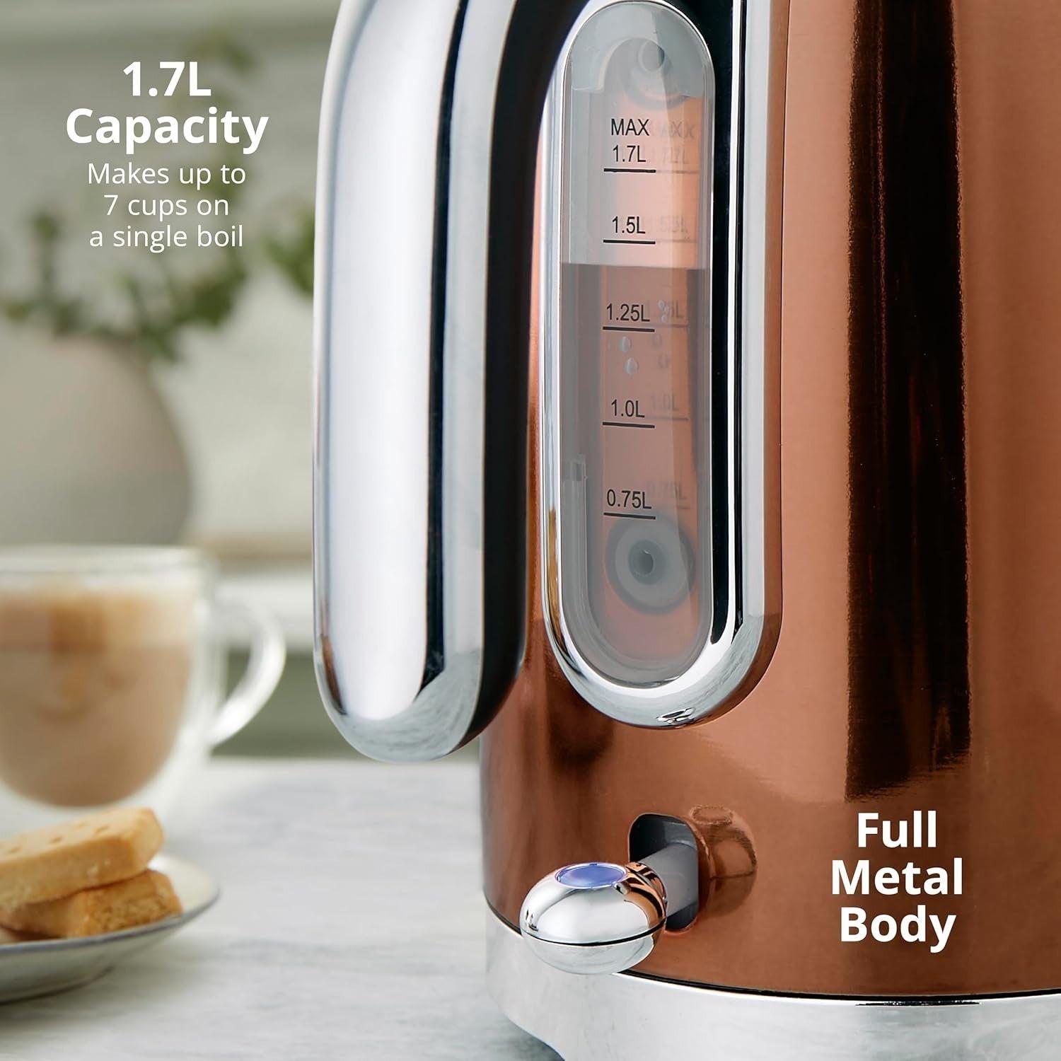 Swan Solace Kettle & 2 Slice Toaster Kitchen Set (Copper) - Vibe Home