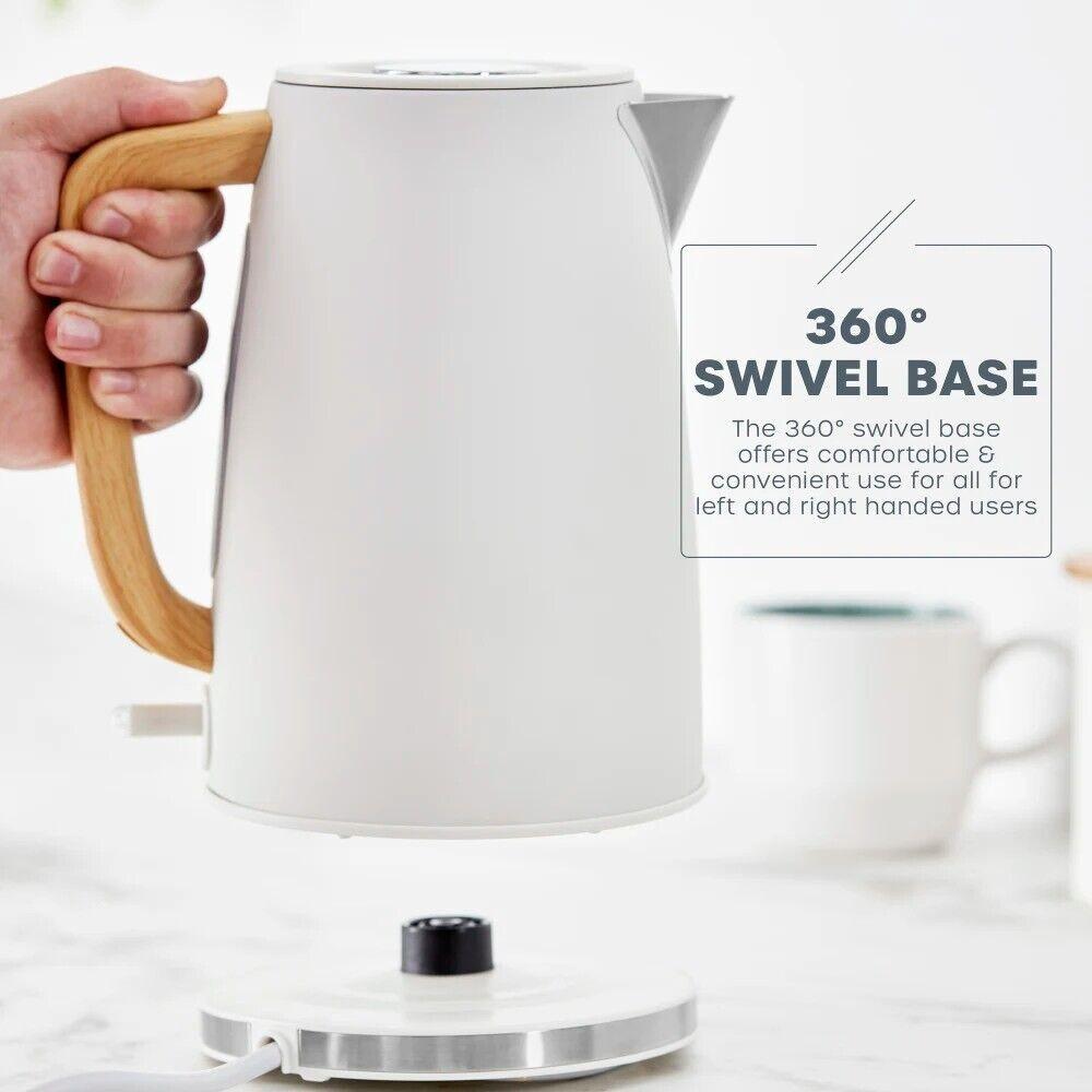 Swan Fjord Kettle & 2 Slice Toaster Kitchen Set (White) - Vibe Home
