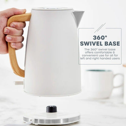 Swan Fjord Kettle & 2 Slice Toaster Kitchen Set (White) - Vibe Home