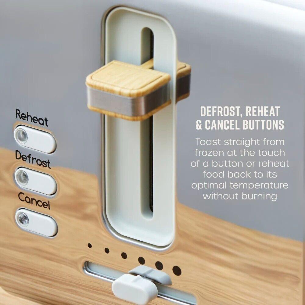 Swan Nordic Kettle, 2 Slice Toaster, Bread Bin, Canisters Kitchen Set (Oatmeal) - Vibe Home