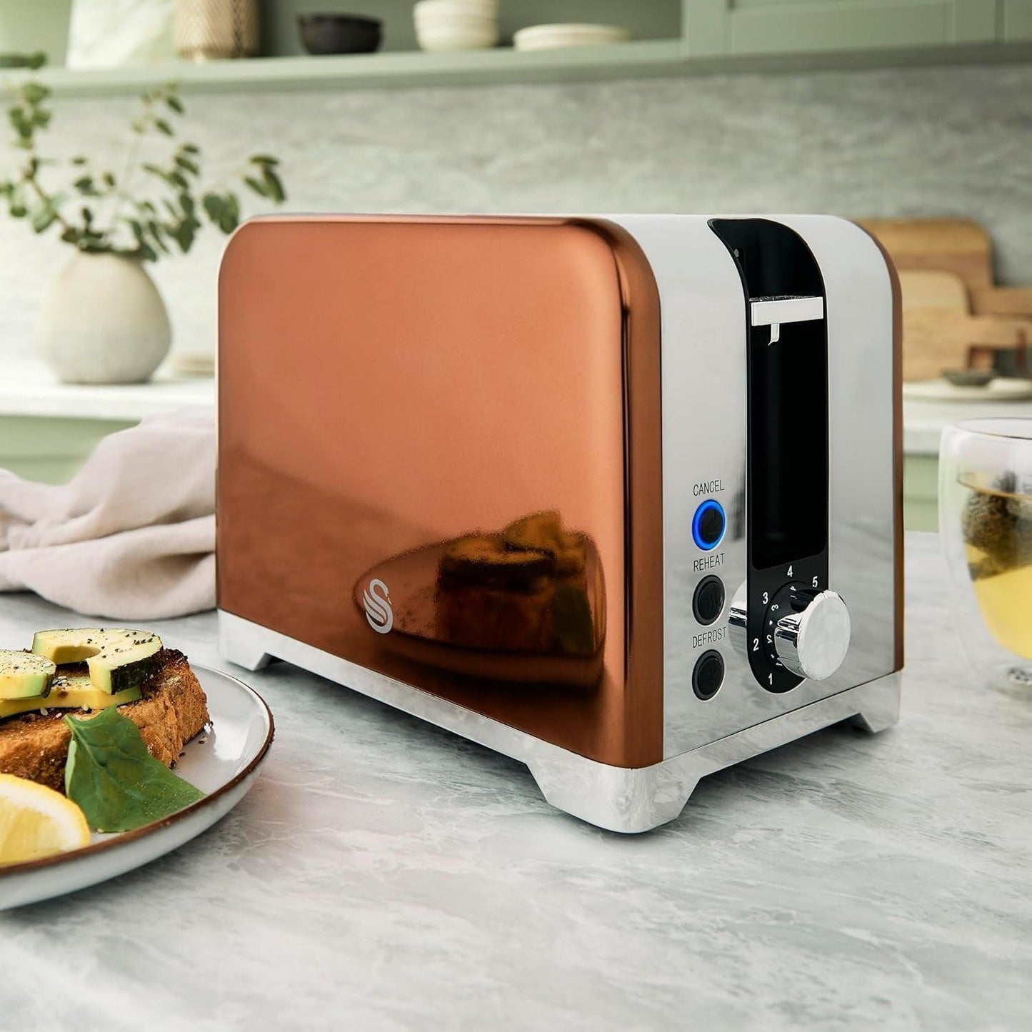 Swan Solace Kettle & 2 Slice Toaster Kitchen Set (Copper) - Vibe Home