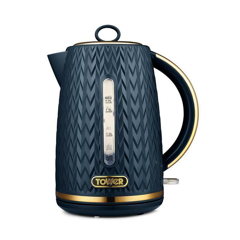 Tower Empire Kettle & 4 Slice Toaster Kitchen Set (Midnight Blue) - Vibe Home