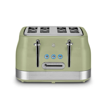 Swan Retro Kettle & 4 Slice Toaster Kitchen Set (Green)