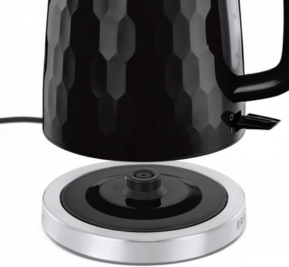 Russell Hobbs Honeycomb Kettle & 4 Slice Toaster Kitchen Set (Black) - Vibe Home