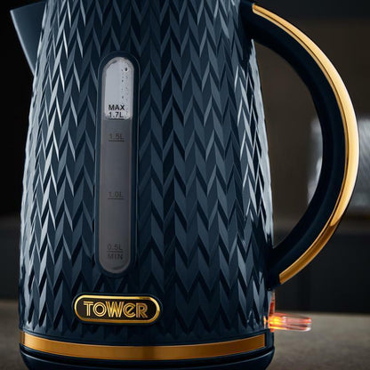 Tower Empire Kettle & 4 Slice Toaster Kitchen Set (Midnight Blue) - Vibe Home