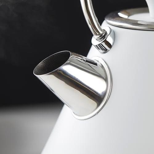 Tower Mirage Digital Pyramid Kettle & 2 Slice Toaster Kitchen Set (White) - Vibe Home