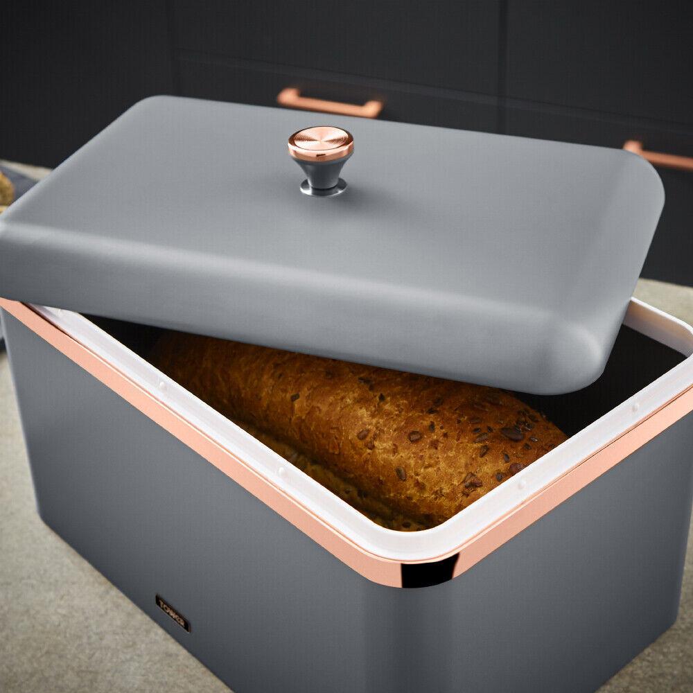 Tower Cavaletto Pyramid Kettle, Toaster, Bread Bin, Canisters Kitchen Set (Grey) - Vibe Home